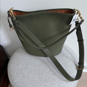 Coach Forest Green Leather Shoulder Bag